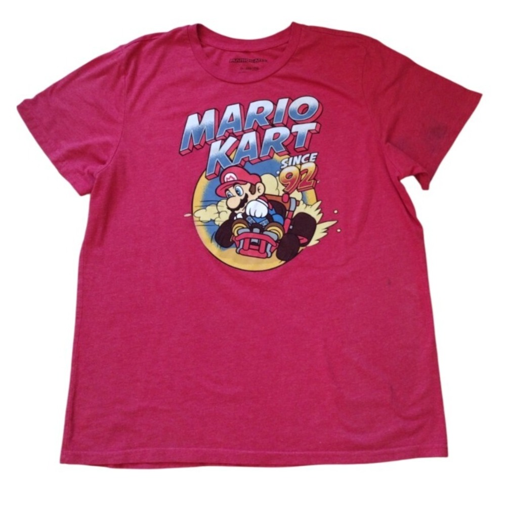Mario Kart T Shirt Man 2XL Red Graphic Since 92 Short Sleeve Gamer Cartoon‎